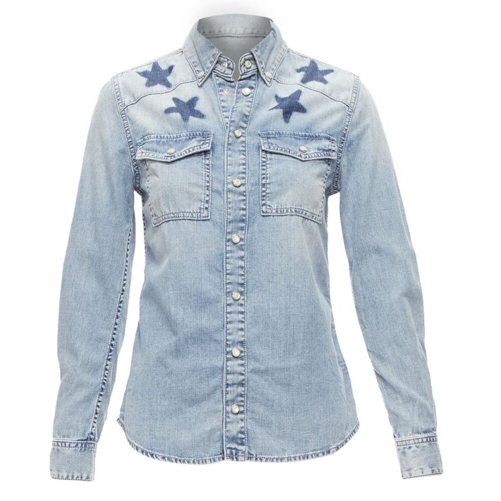 Givenchy Denim Star Collar Dress Shirt